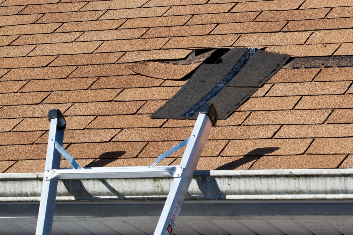 Roof with missing shingles found during an inspection in Fort Walton Beach, FL